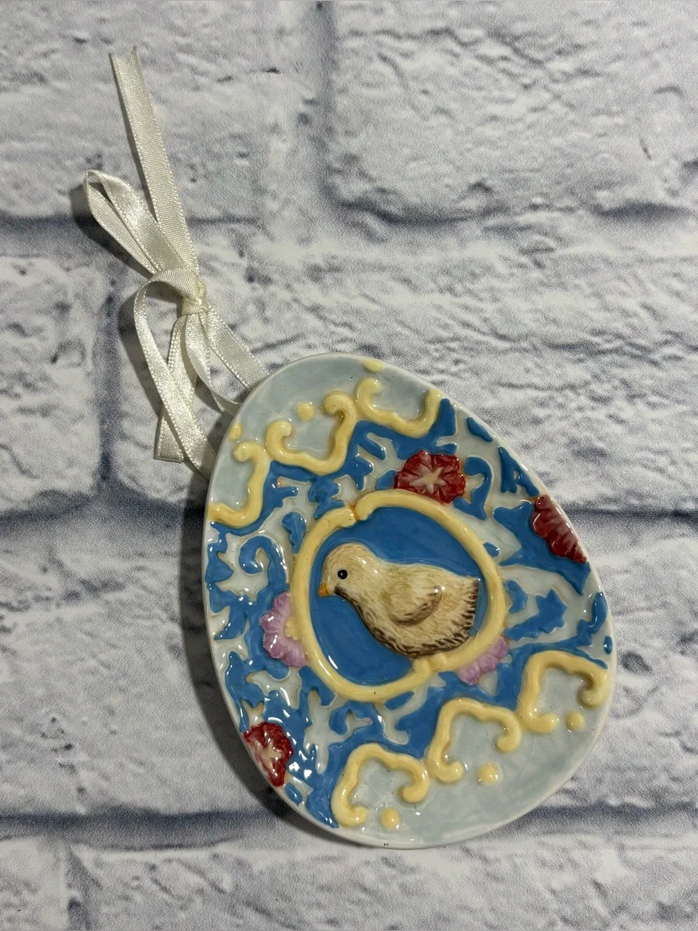 Vintage MWW Market Easter egg ceramic plate ornament